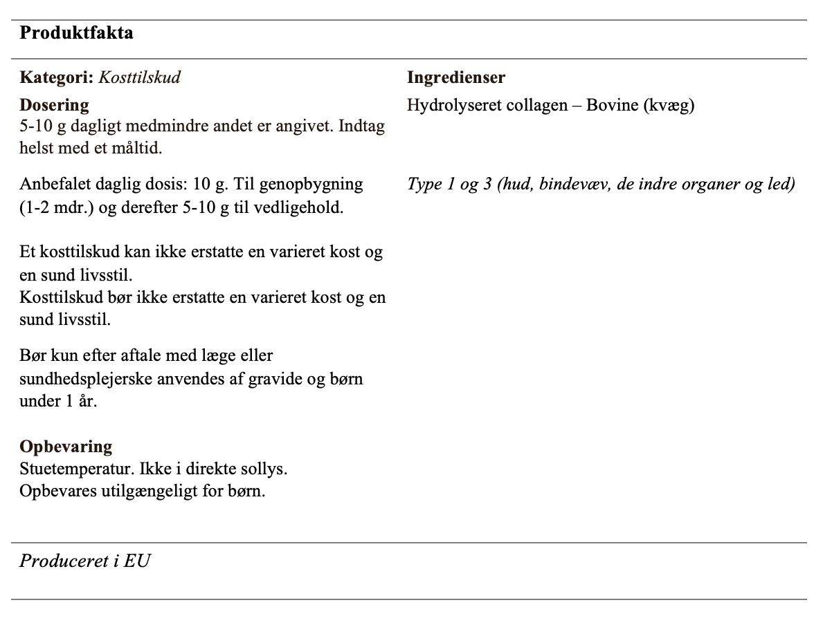 Hydrolyseret collagen bøtte 300g