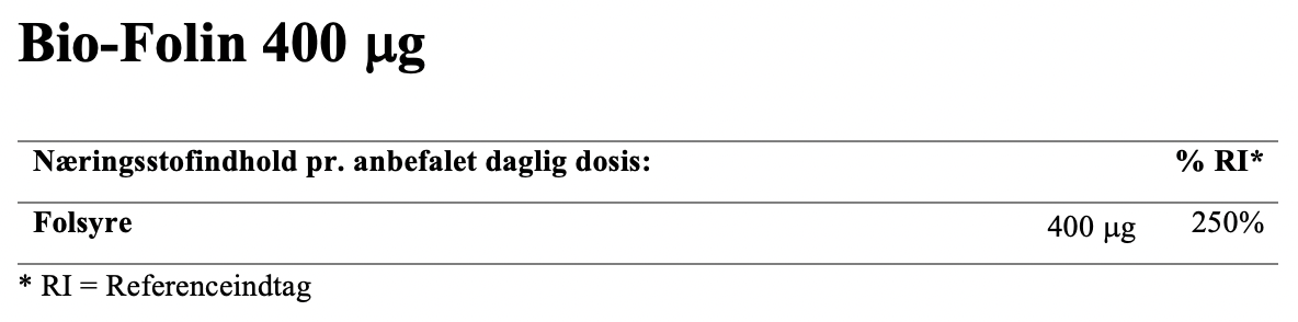 Bio-Folin 400 µg 120 stk