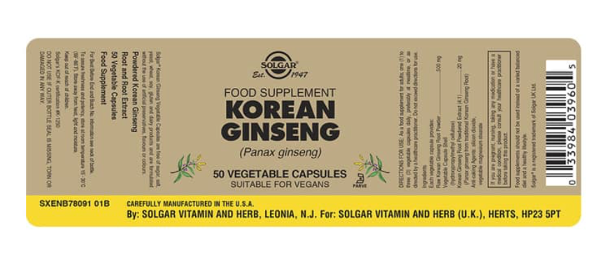 Koreansk ginseng 520 mg 50 stk.