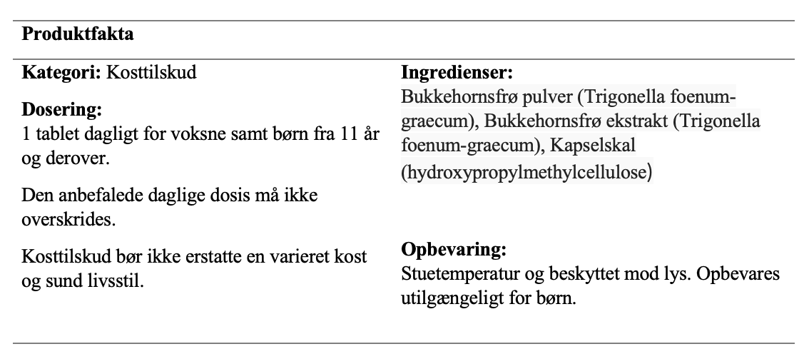 Fenugreek (bukkehornsfrø extract) 100 stk.