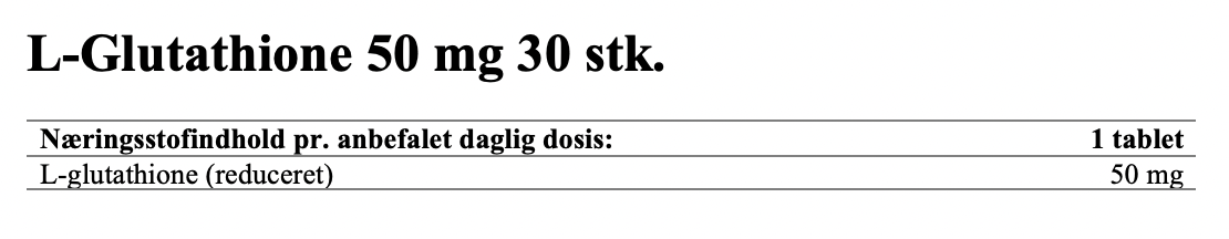 L-Glutathione 50 mg 30 stk.