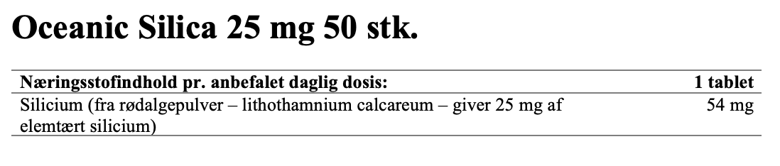 Oceanic Silica 25 mg 50 stk.