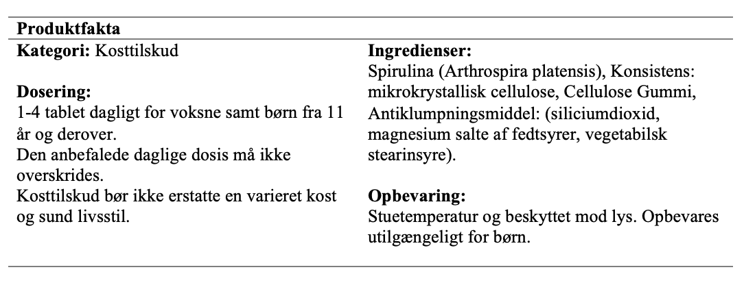 Spirulina 750 mg 80 stk.